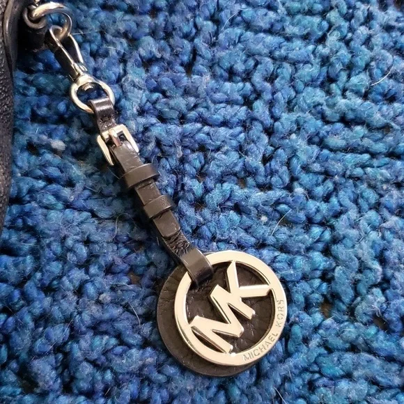 Michael Kors monogram crossbody leather bag, black, silver hardware - Picture 3 of 11